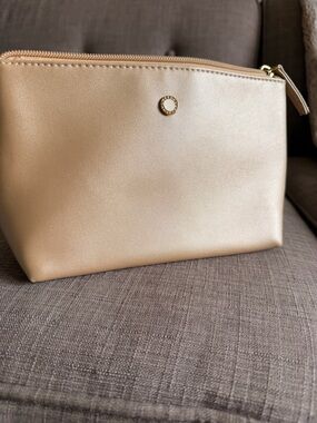 Bulgari Champagne Gold Metallic Cosmetic Pouch